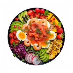 Salat-bowl med røget laks og avocado Salat-bowl med røget laks og avocado